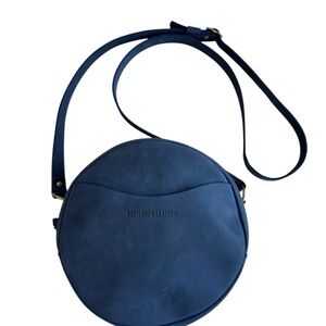 Portland Leather Navy Circular Crossbody Bag